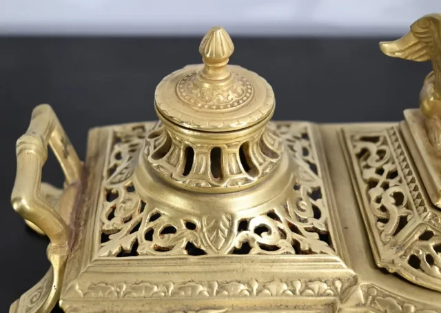 Encrier en Bronze Doré – Fin XIXe