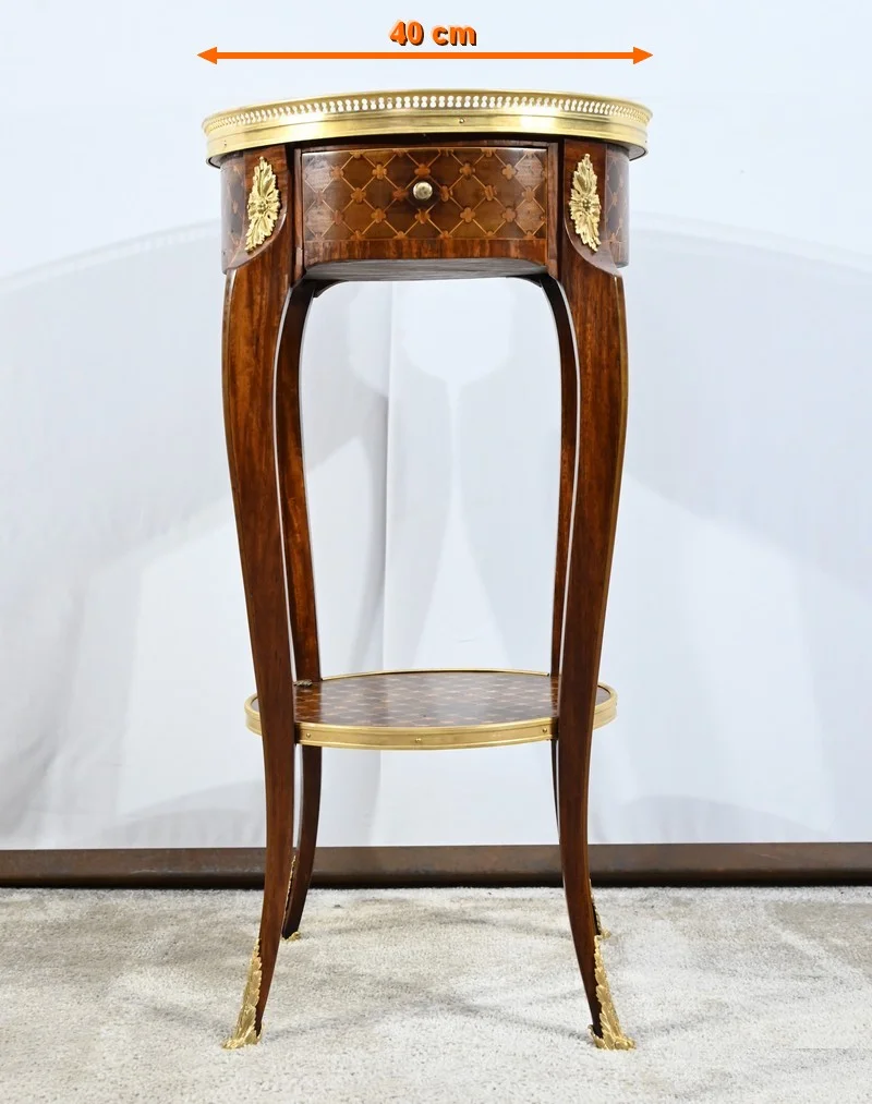 Petite Table de Salon en Bois de Rose et Acajou, style Louis XV/Louis XVI – Début XXe