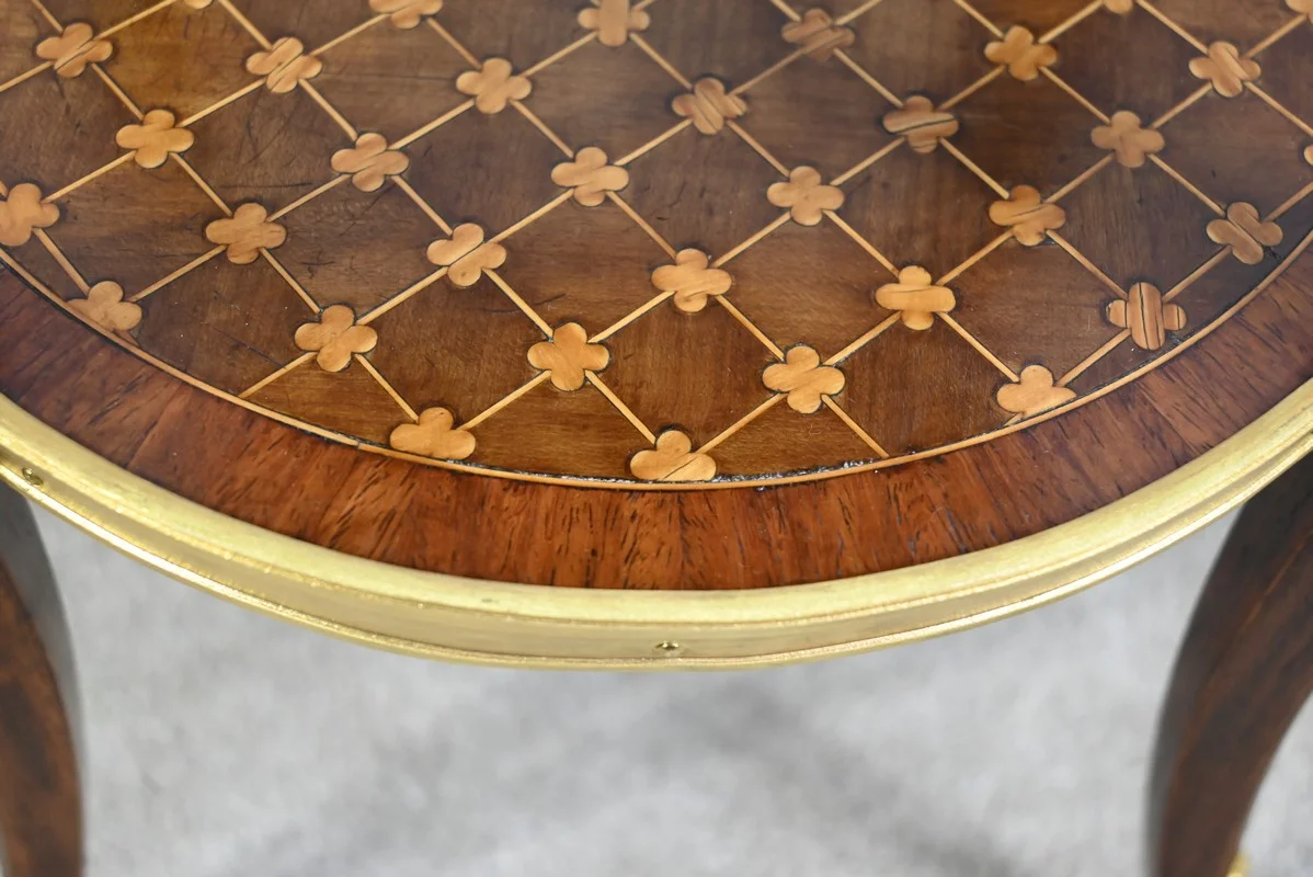 Petite Table de Salon en Bois de Rose et Acajou, style Louis XV/Louis XVI – Début XXe