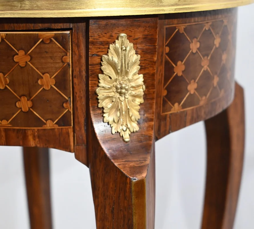 Petite Table de Salon en Bois de Rose et Acajou, style Louis XV/Louis XVI – Début XXe