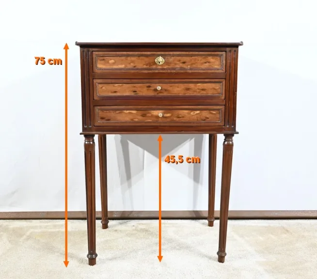 Petite Commode Chiffonnière en Acajou de Cuba, style Louis XVI – 1ère Partie XIXe