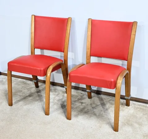 Paire de Chaises « Bow Wood », signée H.Steiner – 1950