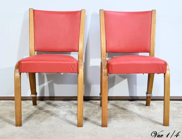 Paire de Chaises « Bow Wood », signée H.Steiner – 1950
