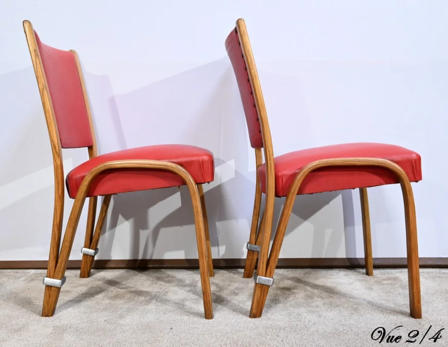 PAAR BOGENHOLZSTÜHLE, signiert STEINER PARIS