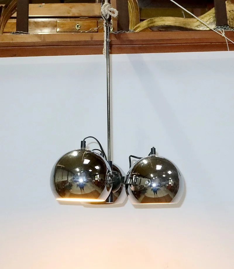 Suspension Eyeball en Métal Chromé – 1960