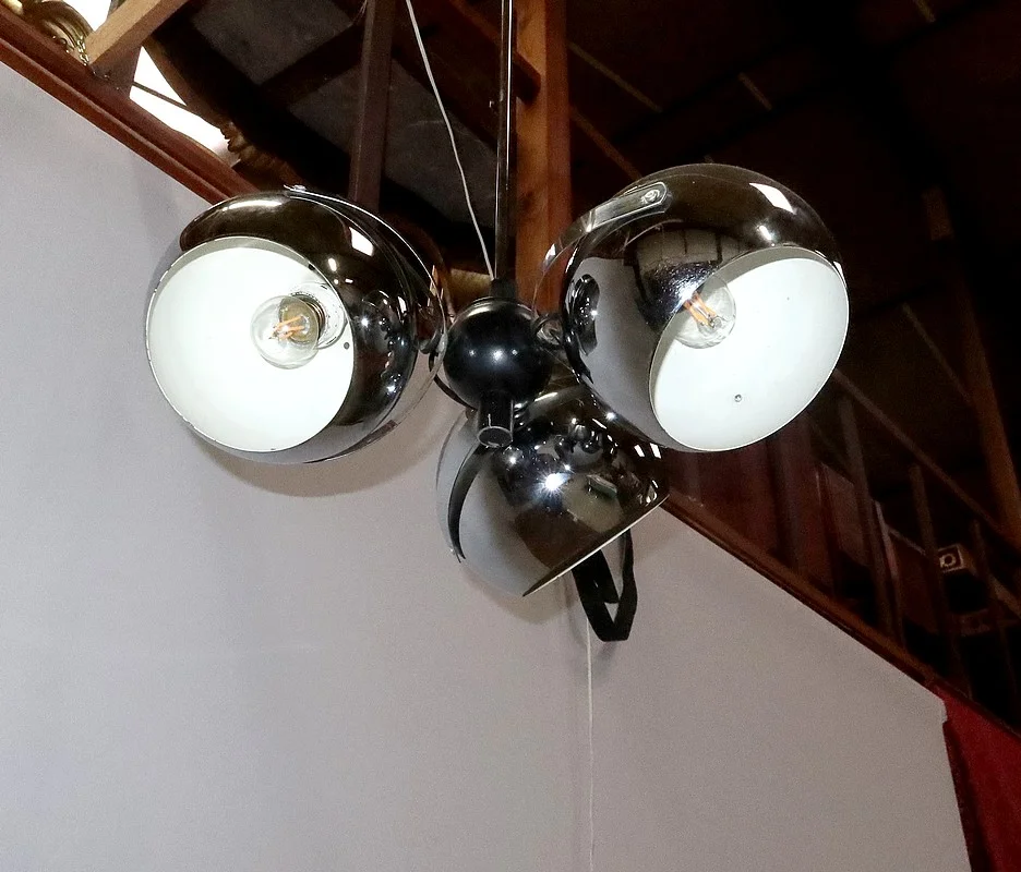 Suspension Eyeball en Métal Chromé – 1960