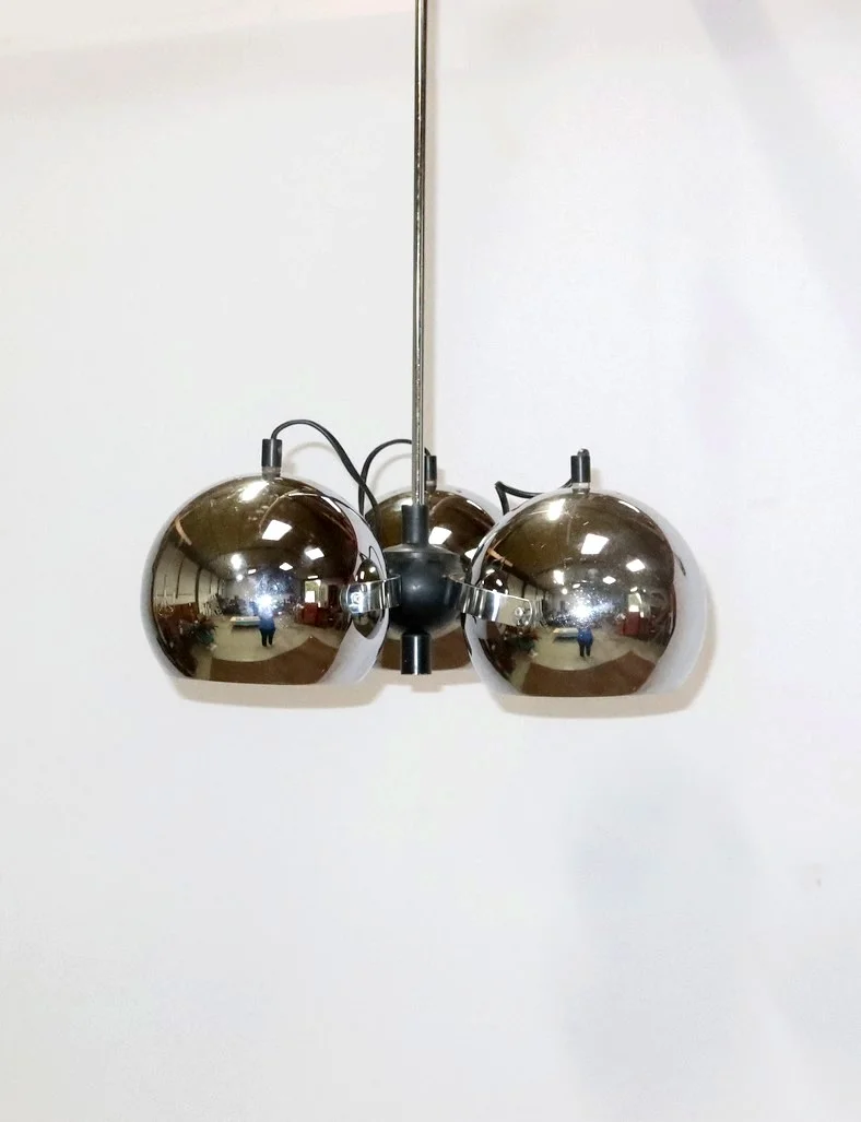 Suspension Eyeball en Métal Chromé – 1960