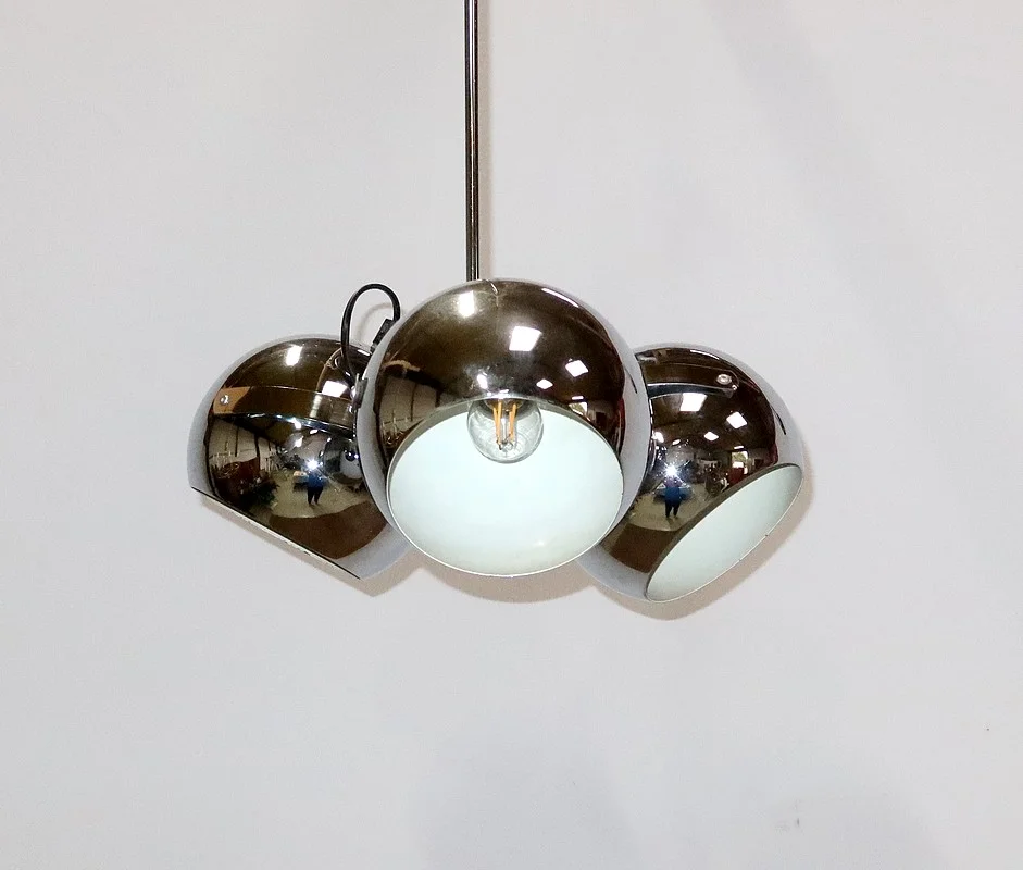 Suspension Eyeball en Métal Chromé – 1960