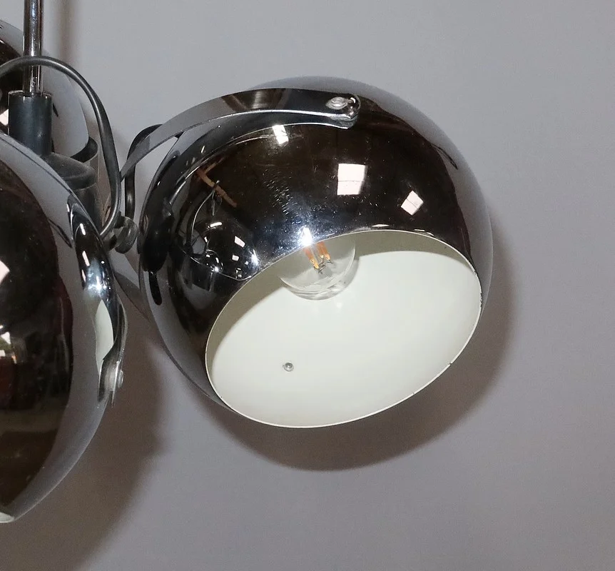 Suspension Eyeball en Métal Chromé – 1960