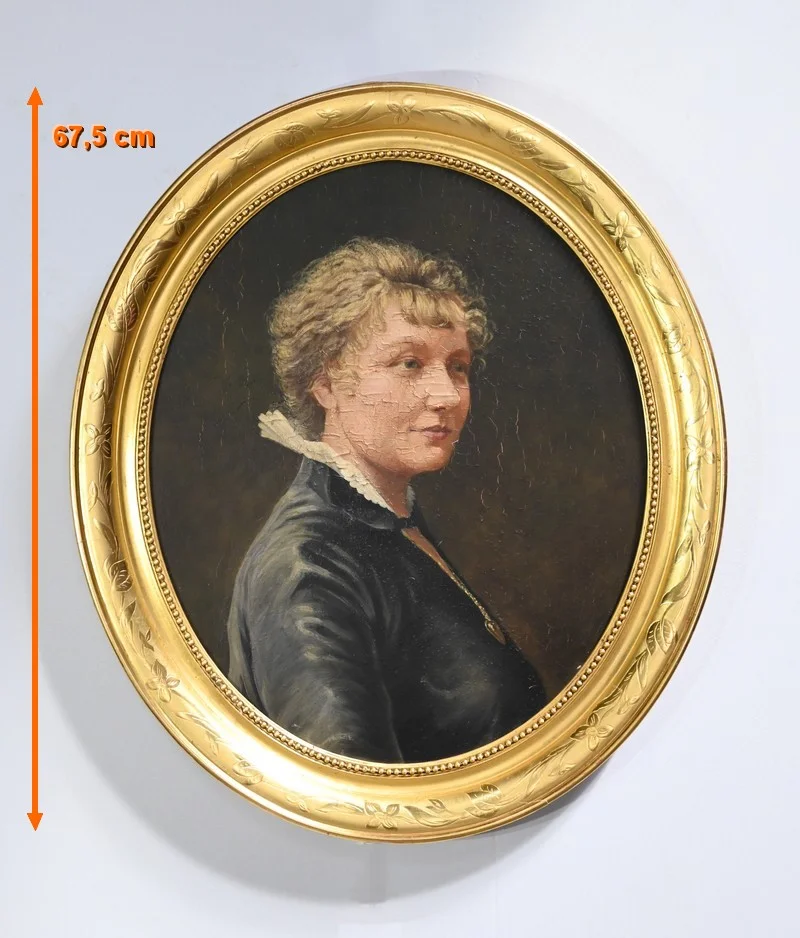 RITRATTO OLIO SU LEGNO DEL XIX SECOLO