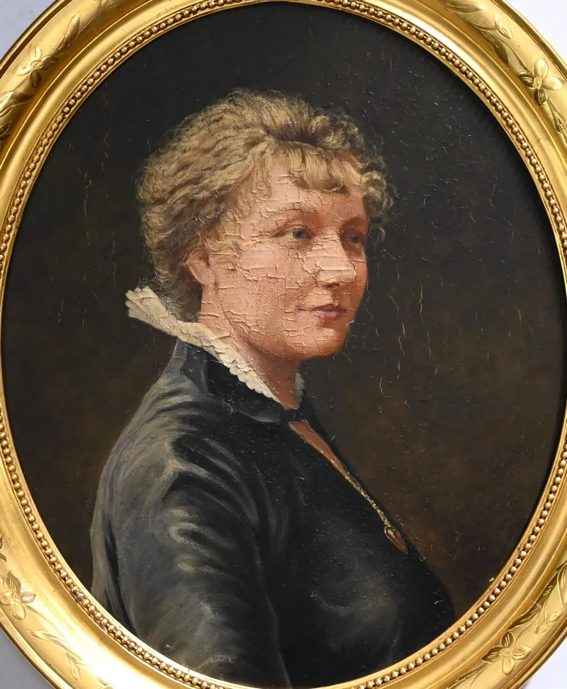 RITRATTO OLIO SU LEGNO DEL XIX SECOLO