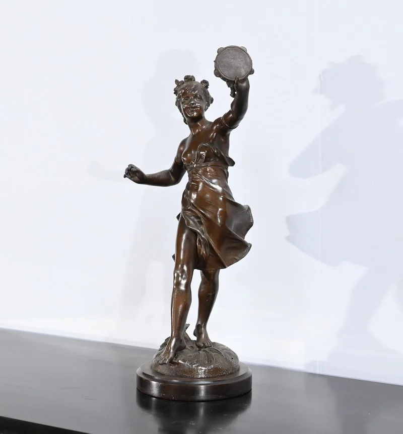 SPELTER STATUETTE signed E. BOURET