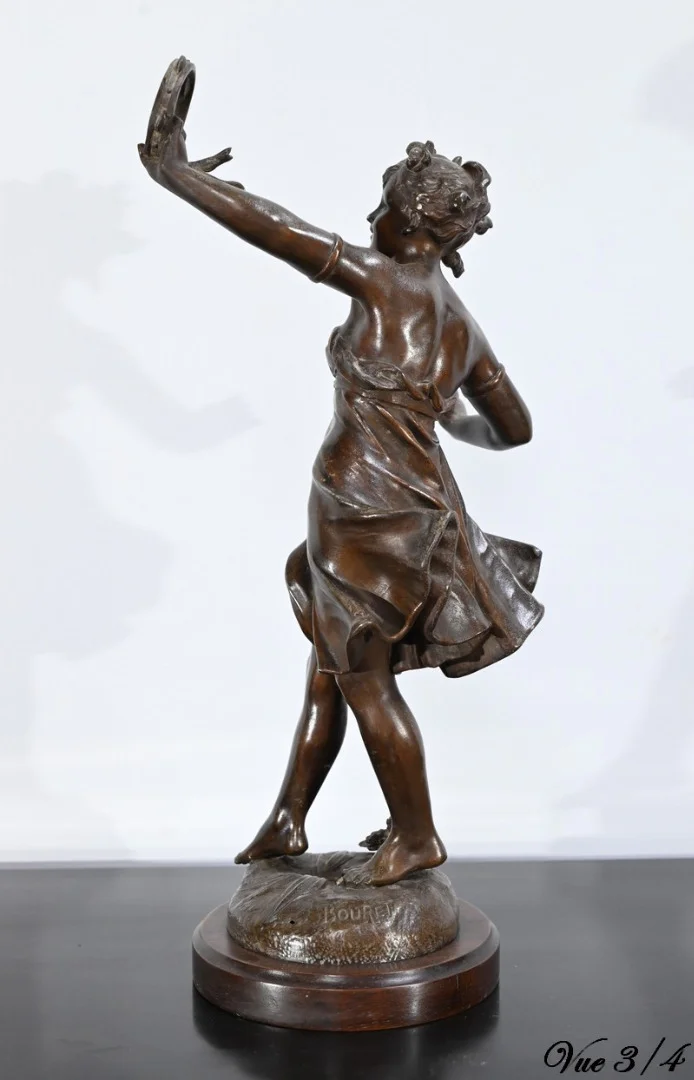 SPELTER STATUETTE signed E. BOURET