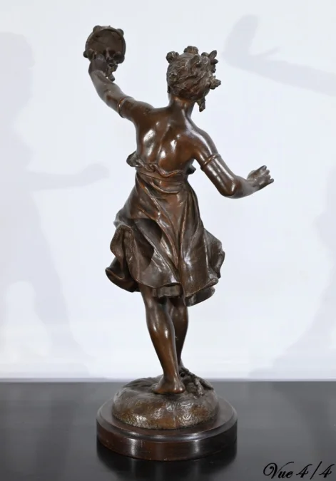 SPELTER-STATUETTE signiert E. BOURET