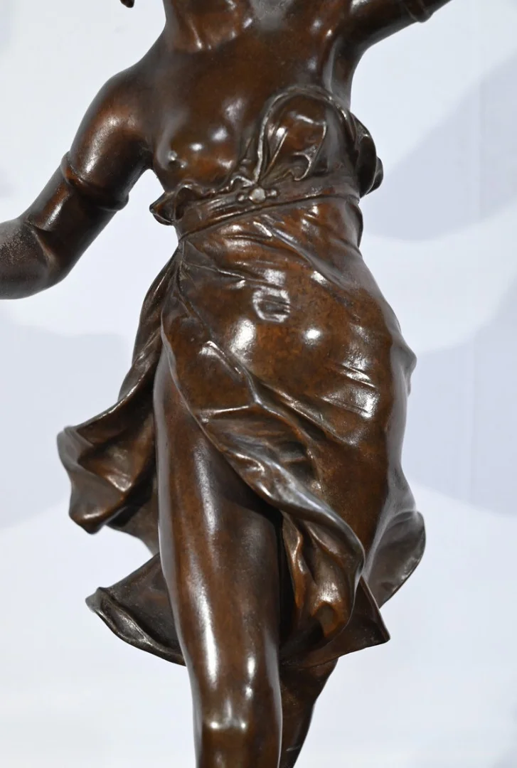 SPELTER STATUETTE signed E. BOURET