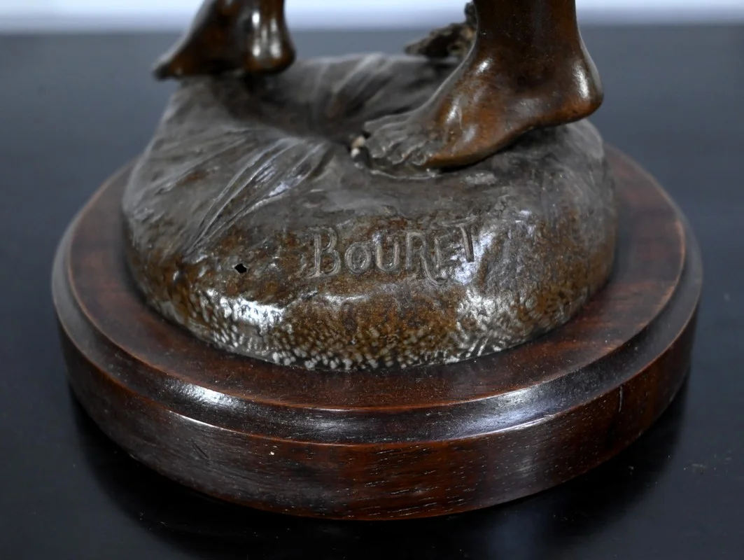 SPELTER STATUETTE signed E. BOURET
