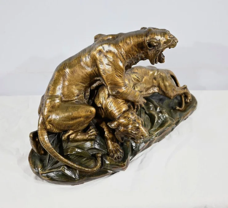 BRONZEN GROEP getekend E. DROUT