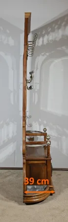 Rare Vestiaire Coffre de Vestibule en Noyer – Fin XIXe