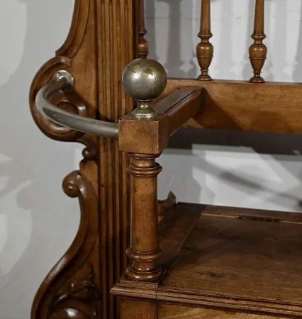 Rare Vestiaire Coffre de Vestibule en Noyer – Fin XIXe