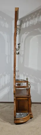 Rare Vestiaire Coffre de Vestibule en Noyer – Fin XIXe