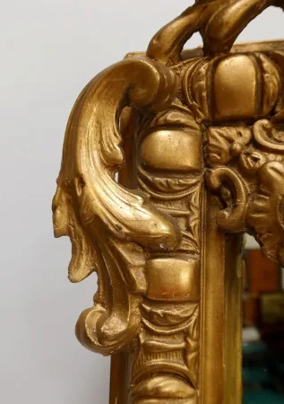 Miroir à Parcloses en Bois Doré, style Louis XIV, époque Napoléon III – XIXe