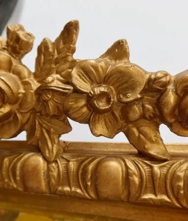 Miroir à Parcloses en Bois Doré, style Louis XIV, époque Napoléon III – XIXe