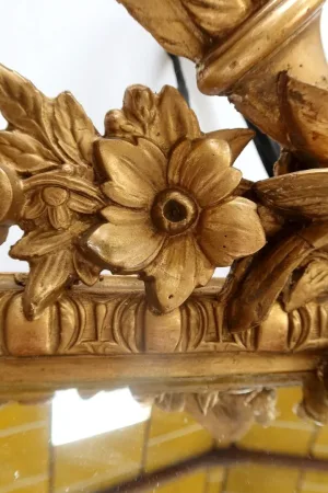 Miroir à Parcloses en Bois Doré, style Louis XIV, époque Napoléon III – XIXe