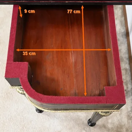 Console Table de Jeux en Bois Noirci, époque Napoléon III – Milieu XIXe