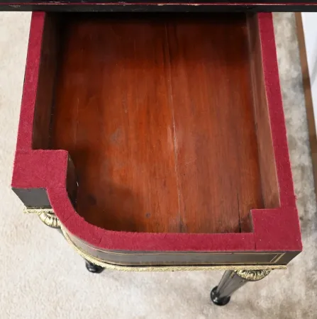 Console Table de Jeux en Bois Noirci, époque Napoléon III – Milieu XIXe