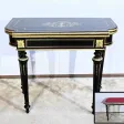 Console Table de Jeux en Bois Noirci, époque Napoléon III – Milieu XIXe