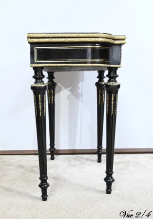 Console Table de Jeux en Bois Noirci, époque Napoléon III – Milieu XIXe