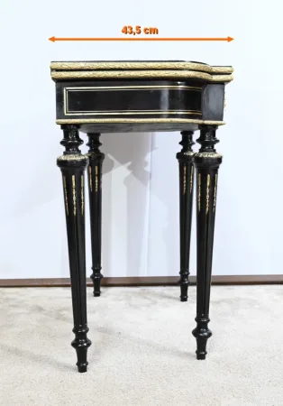 Console Table de Jeux en Bois Noirci, époque Napoléon III – Milieu XIXe