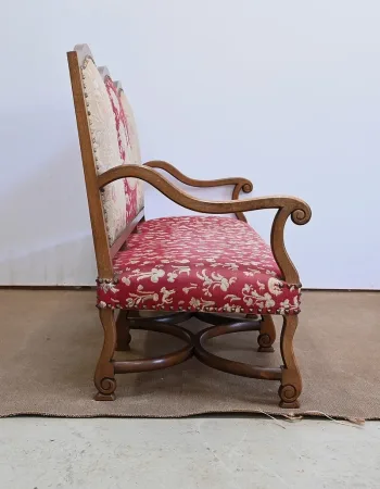 Banquette 3 places en Chêne massif, style Louis XIV – Fin XIXe