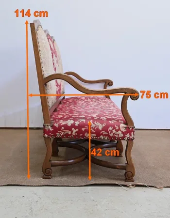 Banquette 3 places en Chêne massif, style Louis XIV – Fin XIXe