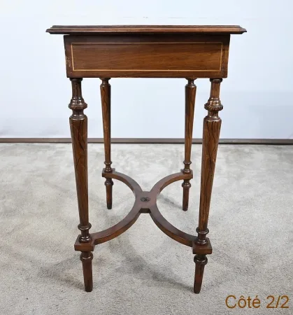 Petite Table en Palissandre et Marqueterie, style Louis XVI – Fin XIXe