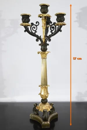 PAIR OF FRENCH  RESTAURATION PERIOD CANDELABRA