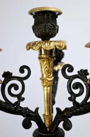 PAIR OF FRENCH  RESTAURATION PERIOD CANDELABRA