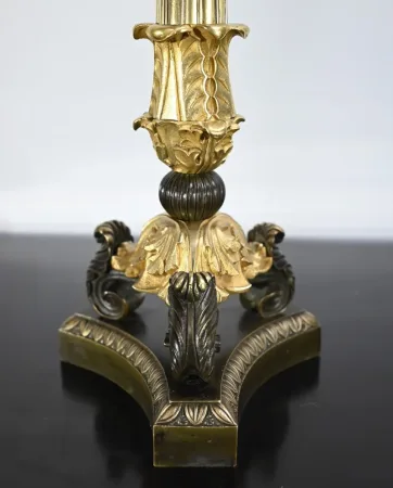 PAIR OF FRENCH  RESTAURATION PERIOD CANDELABRA