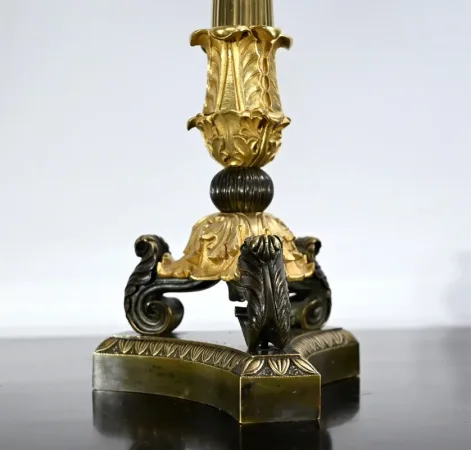 PAIR OF FRENCH  RESTAURATION PERIOD CANDELABRA