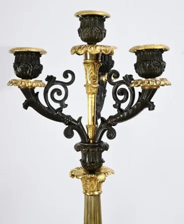 PAIR OF FRENCH  RESTAURATION PERIOD CANDELABRA