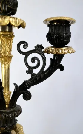 PAIR OF FRENCH  RESTAURATION PERIOD CANDELABRA