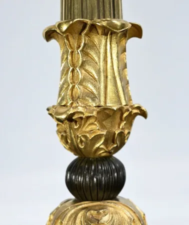 PAIR OF FRENCH  RESTAURATION PERIOD CANDELABRA
