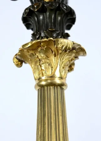PAIR OF FRENCH  RESTAURATION PERIOD CANDELABRA