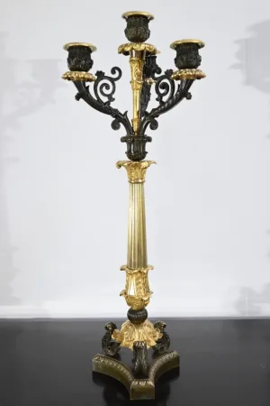 PAIR OF FRENCH  RESTAURATION PERIOD CANDELABRA