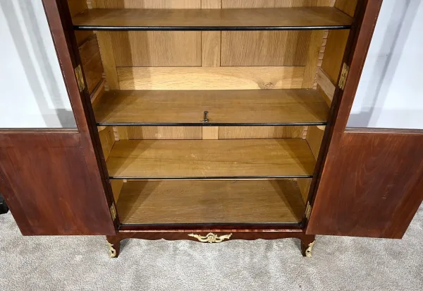 Petite Bibliothèque Vitrine en Bois de Rose et Acajou, style Louis XV – Milieu XIXe