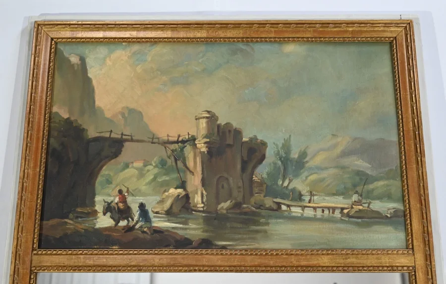 LOUIS XVI STYLE TRUMEAU MIRROR