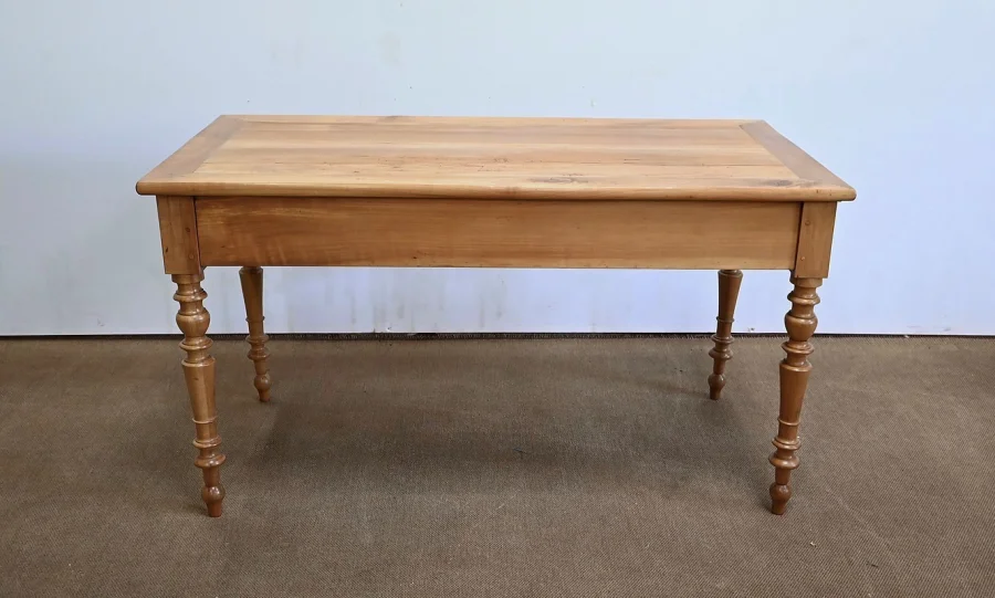 Table rectangulaire en Merisier Blond, style Louis-Philippe – 2ème partie XIXe