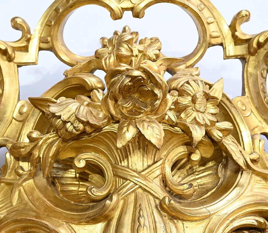 Important Miroir en Bois Doré, style Louis XV – Début XIXe