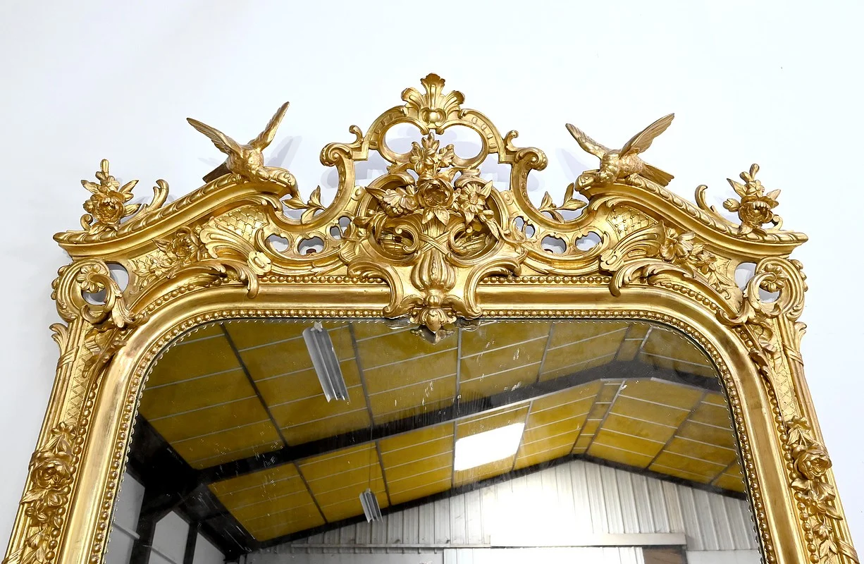 Important Miroir en Bois Doré, style Louis XV – Début XIXe