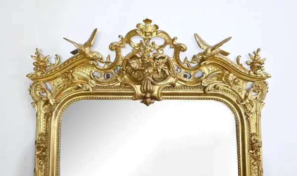 Important Miroir en Bois Doré, style Louis XV – Début XIXe